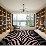 Pink Zebra Stripe Area Rug