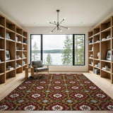 Red Red Heritage Tribal Geometric Area Rug