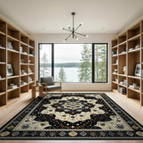 Black Ivory Mandala Persian Area Rug