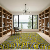 Yellow Spiral Heritage Tribal Area Rug