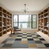 Neutral Patchwork Geometric Area Rug
