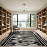 Boho Chic Black and White Black White Zebra Stripe Area Rug
