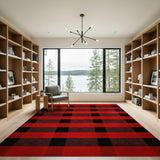 Bold Red Bold Red Black Buffalo Plaid Area Rug