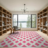Pink Vibrant Pink Diamond Southwestern Area Rug