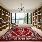 Border Ornate Red Persian Border Area Rug