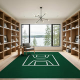 Green Geometric Basketball Hoop Area Rug