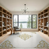Elegant Gold Medallion Persian Area Rug