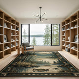 Southwestern Mountain Lake Jumping Trout Rug