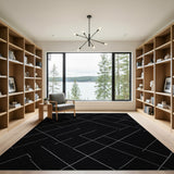 Abstract Geometric Black White Black and White Area Rug
