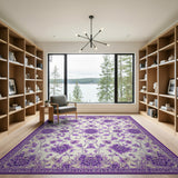 Purple Floral Vintage Purple Peony Floral Vintage Area Rug
