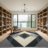 Black White Geometric Diamond Geometric Modern Area Rug