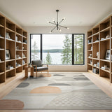 Abstract Cloudscape Semi-Circle Area Rug