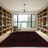 Red Skull Bat Traditional Persian Area Rug