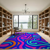 Abstract Area Multi-color and Patterns Vibrant Swirl Abstract Area Rug
