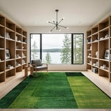 Lush Green Vertical Stripe Geometric Area Rug