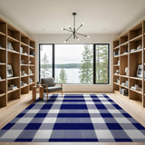 Navy Blue Buffalo Check Area Rug
