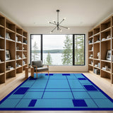Geometric Modern Modern Blue Geometric Block Area Rug