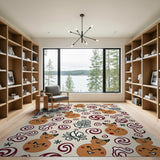 Whimsical Cat Gingerbread Holiday Rug