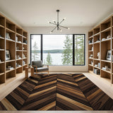Herringbone Faux Wood Plank Area Rug