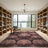 Pink Scallop Seashell Coastal Area Rug