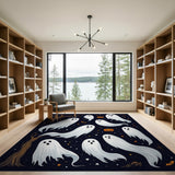 Spooky Ghosts Pumpkins Halloween Area Rug