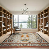Beige Southwestern Geometric Area Rug