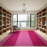 Vibrant Pink Leopard Stripe Area Rug