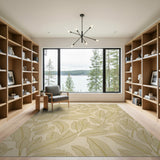 Golden Banana Leaf Beige Area Rug