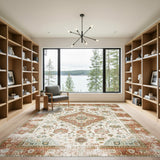 Distressed Persian Medallion Area Rug