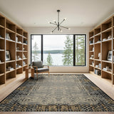 Grey Geometric Tribal Area Rug