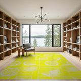 Zesty Lemon Slice Yellow Area Rug