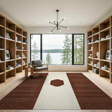 Brown Tan Woven Diamond Area Rug