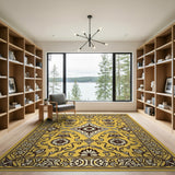 Golden Ornate Persian Area Rug