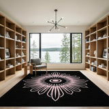 Pink Mandala Geometric Area Rug