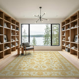 Gold and Silver Cream Gold Floral Persian Area Rug