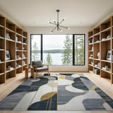 Geometric Modern Gold Accent Geometric Abstract Area Rug