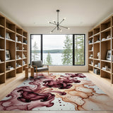 Maroon Blush Fluid Abstract Area Rug
