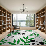 Playful Panda Bamboo Area Rug