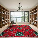 Festive Red Holly Plaid Area Rug