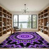 Purple Mandala Glow Geometric Area Rug