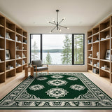Green Dark Green Traditional Persian Area Rug