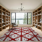 Red Bold Red Geometric Southwestern Area Rug