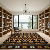 Southwestern Hourglass Tribal Pattern Rug