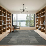 Black White Geometric Textured Area Rug