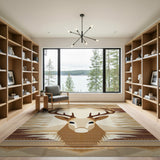 Southwestern Deer Head Woven Area Rug