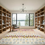 Modern Geometric Oval Multi-Color Area Rug