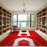 Red Basketball Court Area Rug