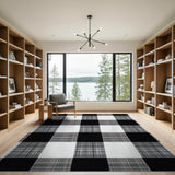 Black White Buffalo Plaid Area Rug