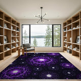 Purple Neon Mandala Area Rug