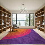 Vibrant Fern Leaf Gradient Area Rug